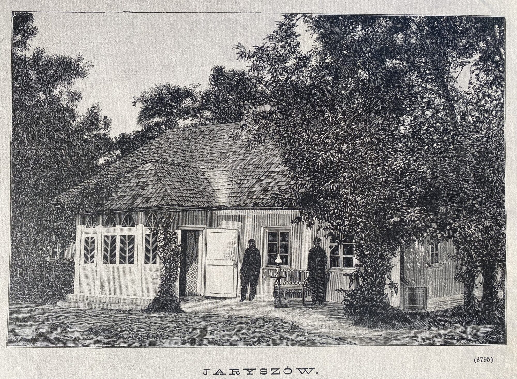 Stanisław Antoszewicz, Jaryszów, drzeworyt sztorcowy na papierze 142×214 mm za: „Kresy” nr 980 z 10 kwietnia 1884, s. 240