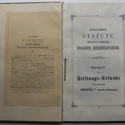 Statut Ordynacji Dzieduszyckich, którą Włodzimierz Dzieduszycki powołał 12 grudnia 1893 r.
